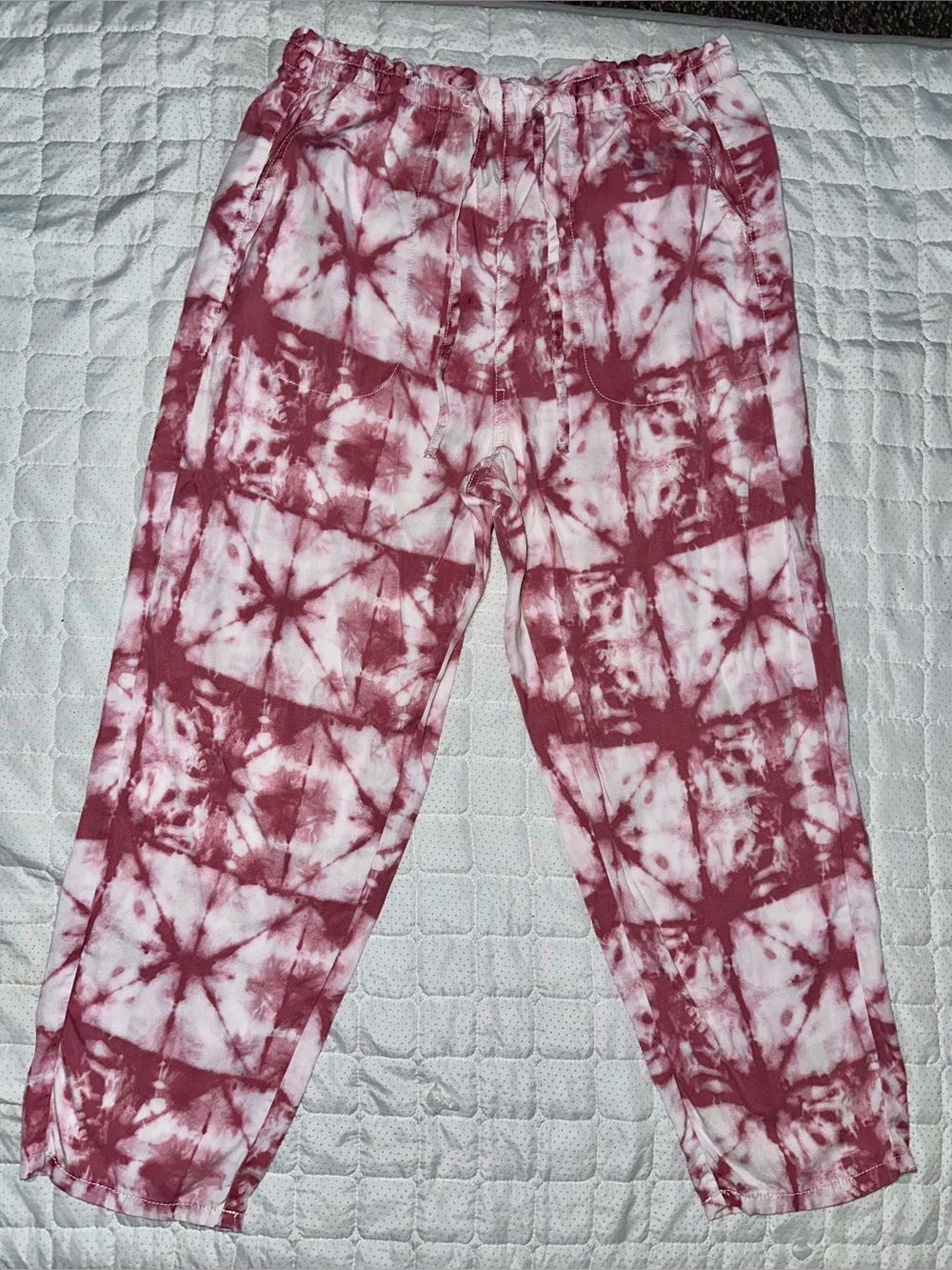 American Eagle Outfitters Women’s Tie-Dye Lounge Pants in Pink and White Sz L
